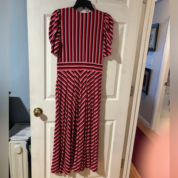 Boden Kristen Stripe A-Line V-Neck Midi Dress - Picture 6 of 16